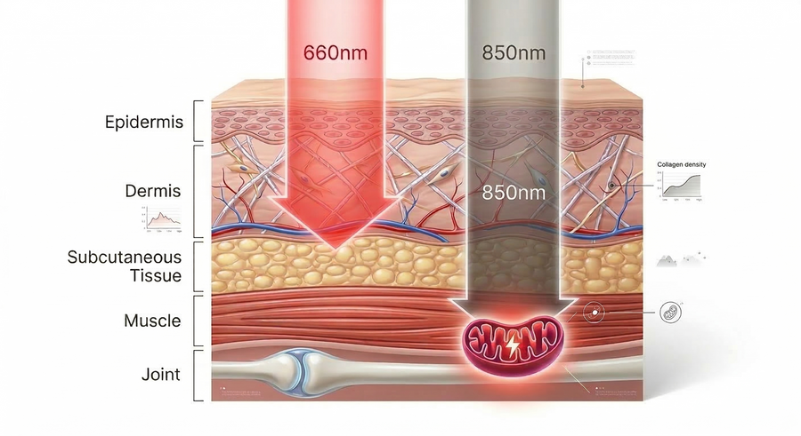How red light therapy works diagram